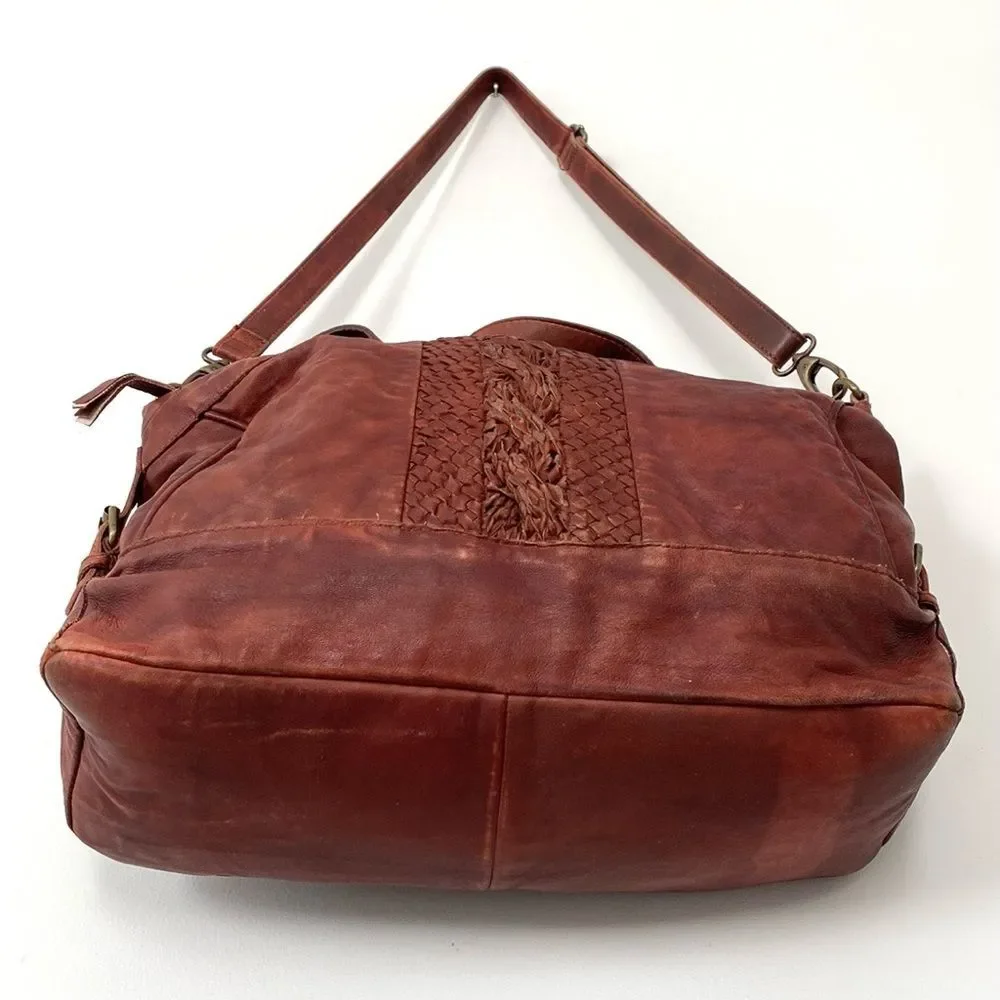 Idyllwind Brown Leather Boston Bag Shoulder Strap & Handles Western Boho Coastal